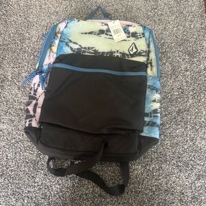 Volcom Multicolor Tie-Dye Backpack - Black, Blue, and Pink